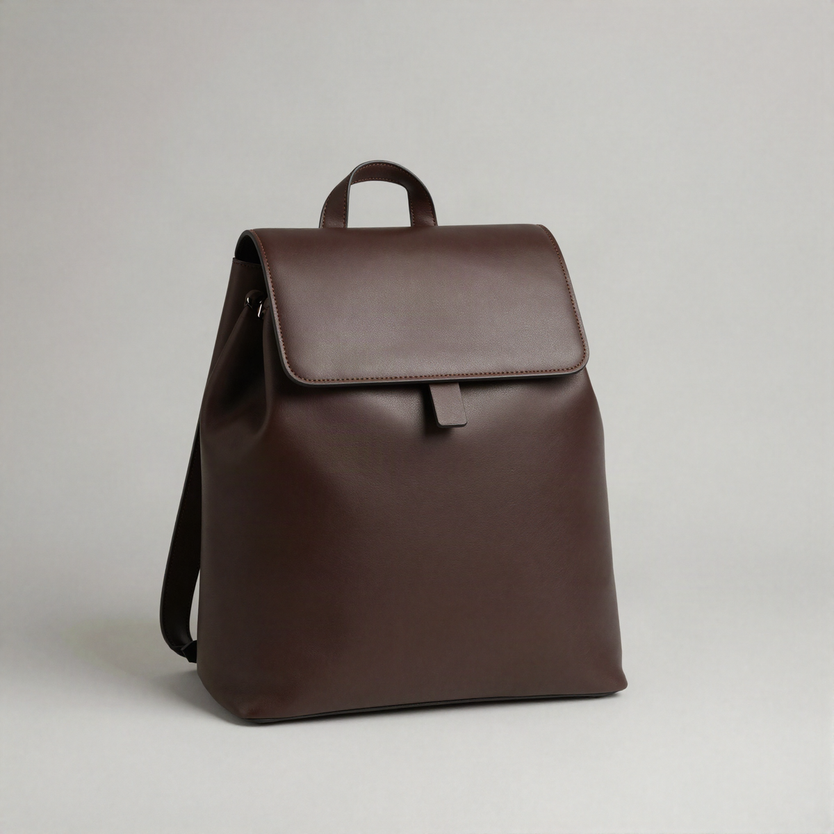 Leather Backpack, Minimal Flap