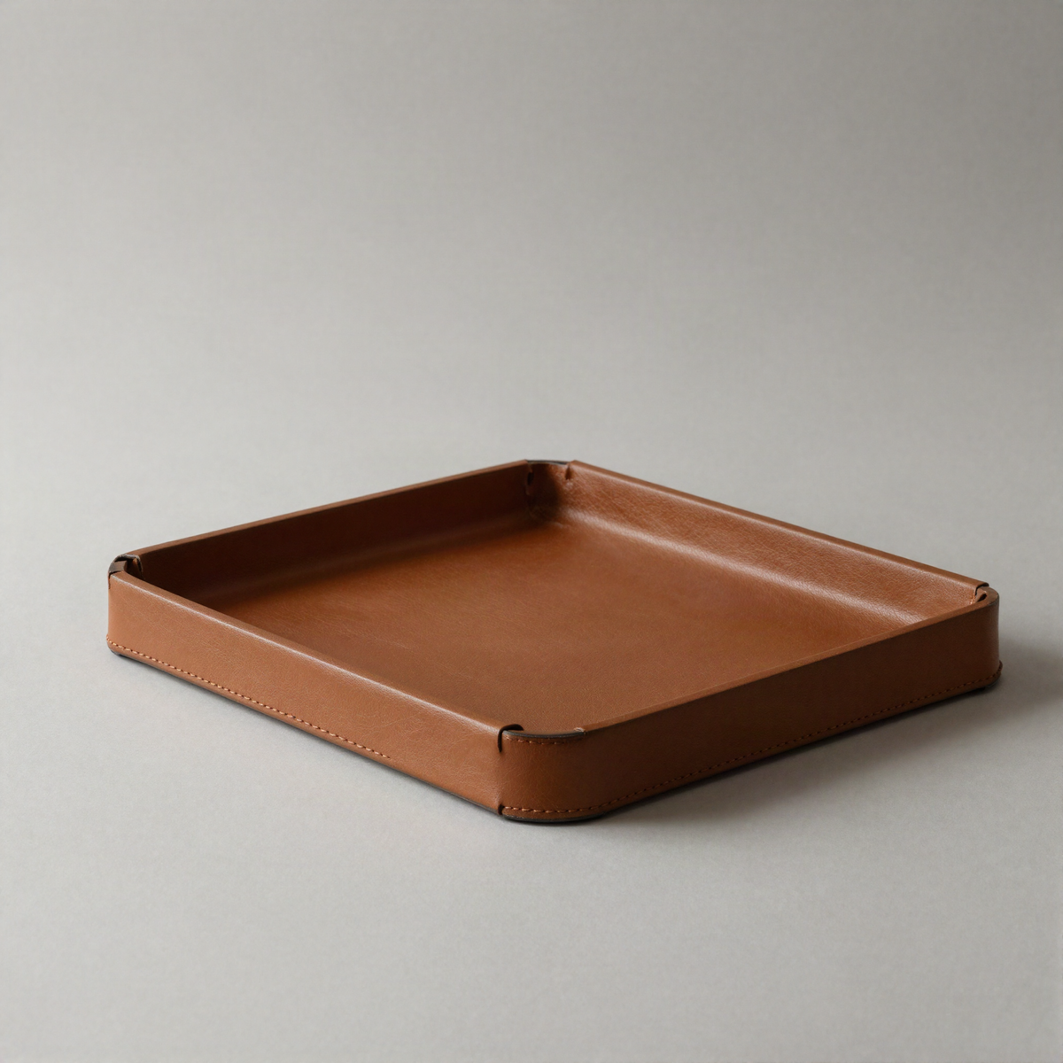 Leather Valet Tray, Folded Corners
